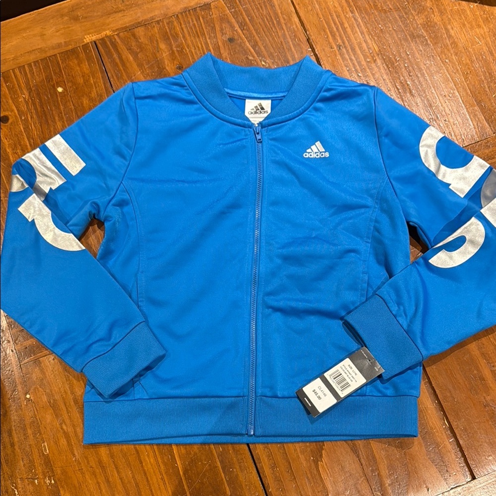Adidas Vibrant Blue Jacket with Silver Details